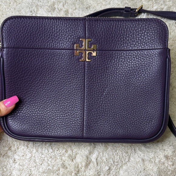 Tory Burch Dark Purple Crossbody Bag with Gold Accents - Picture 2 of 12